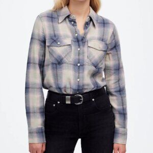 Madewell Flannel Snap-Front Shirt in Plaid - Womens 6